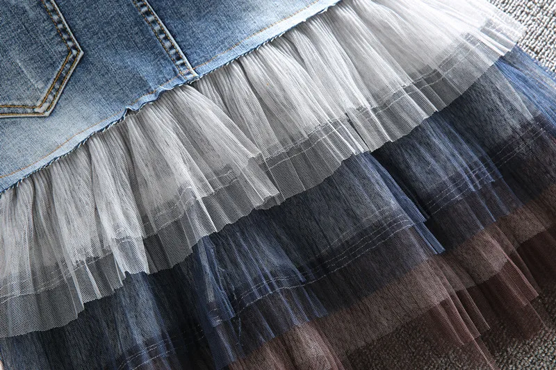 Джинсовая юбка женская летняя обувь модные высокие сапоги до колена длина сетки