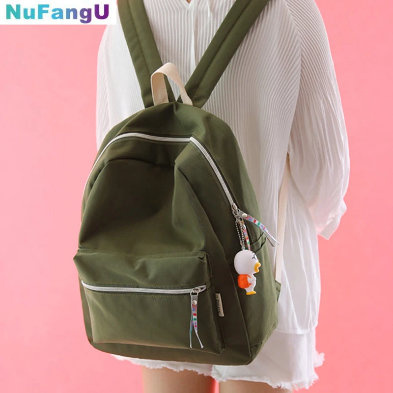 Простой рюкзак чистый цвет Оксфорд женский модный для девушек отдыха школьная