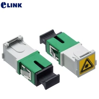 200pcs sc apc fiber adapter with shutter ftth sc coupler green sm connector with open dust shutter without flange avoid laser