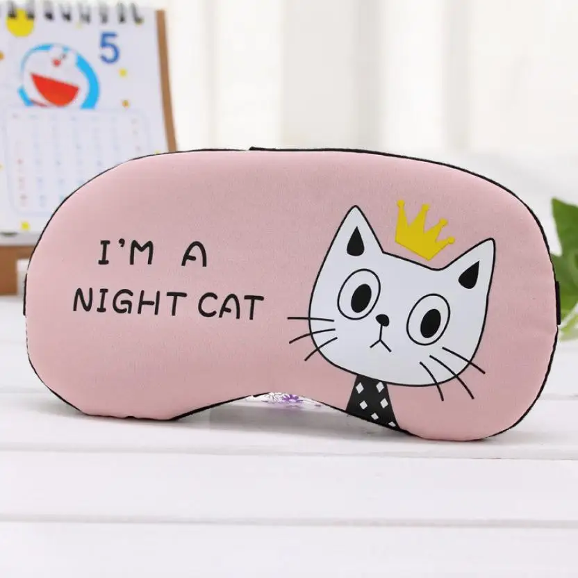 Мягкая дорожная маска для глаз CuteSleeping с изображением кота отдыха и сна повязкой