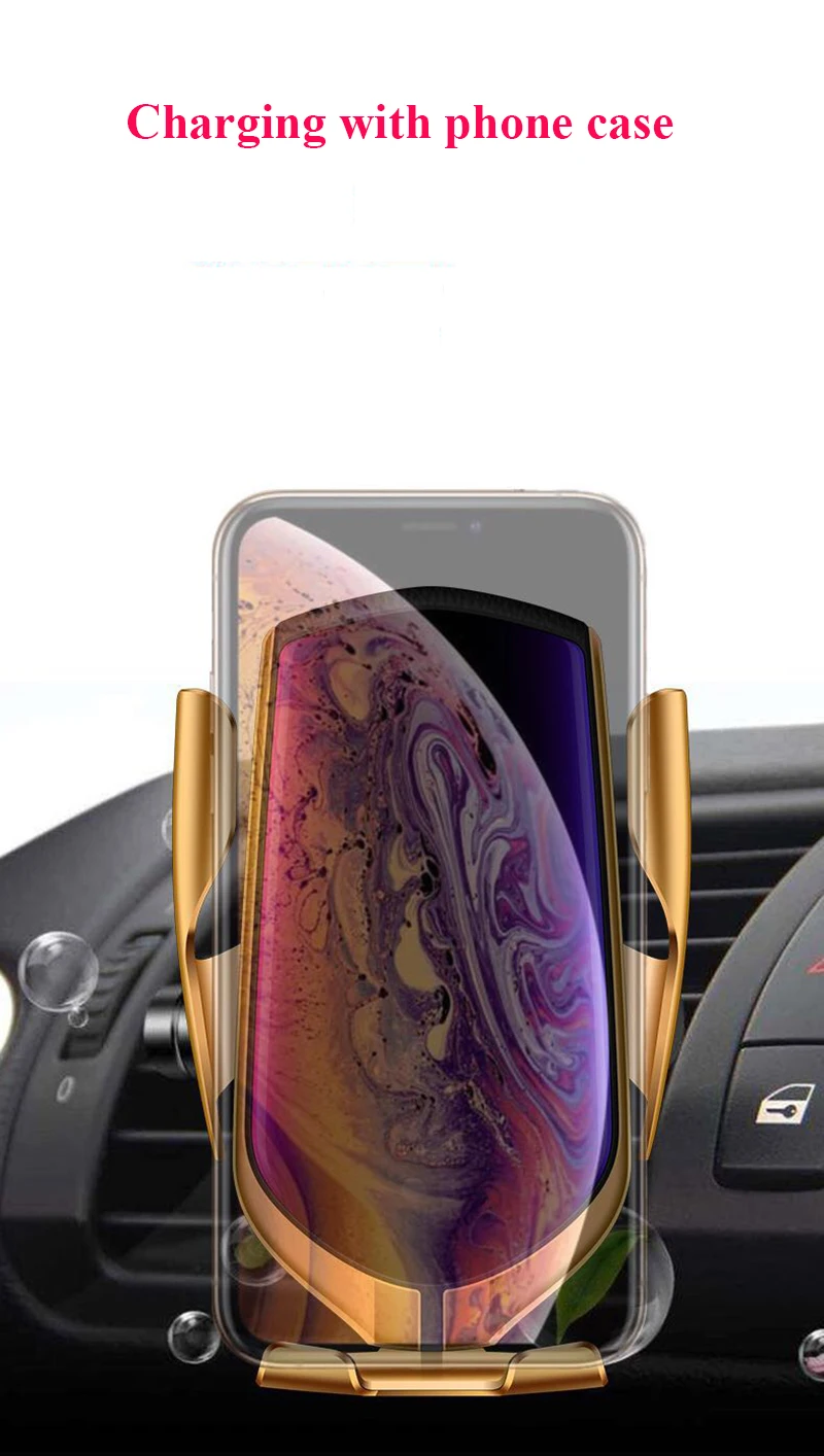 Автомобильное беспроводное зарядное устройство для iPhone XS XR XSMax 10 Вт быстрая Беспроводная зарядка для samsung Galaxy S8 S9 S10 Xiaomi автомобильный держатель телефона Char