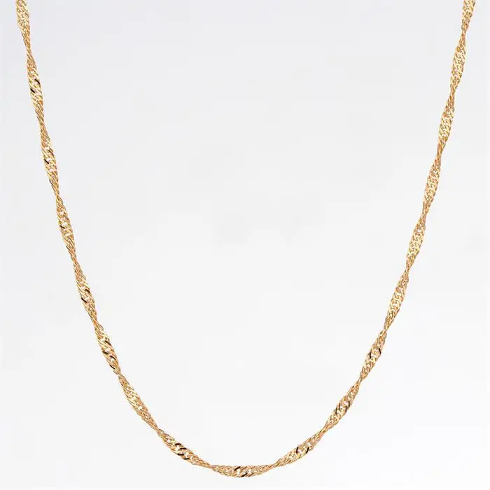 Крученая сингапурская волнистая цепь желтого золота 14 дюймов короткая детская