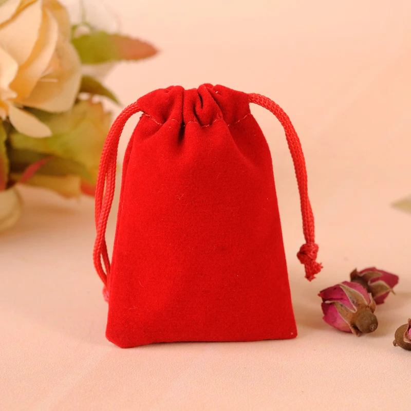 Customized Logo Wholesale 100pcs/lot 5x7cm Black Velvet Drawstring Bag Gift Packaging Bags For Packing Small Jewelry Pouch | Украшения и