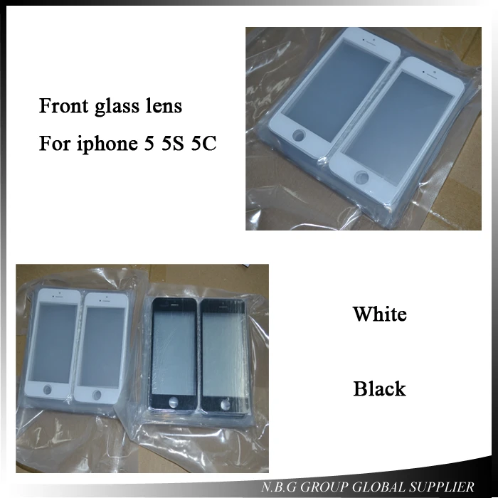10 шт./лот AAAA черный/белый экран стеклянная панель объектива для iPhone 5 5C