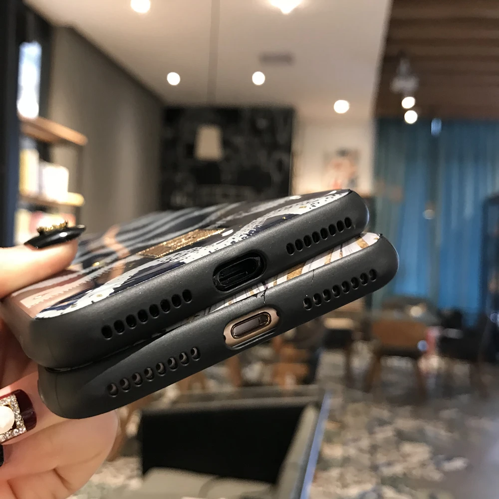 Роскошный блестящий чехол для телефона с золотой фольгой iPhone XS Max XR X мягкий из ТПУ