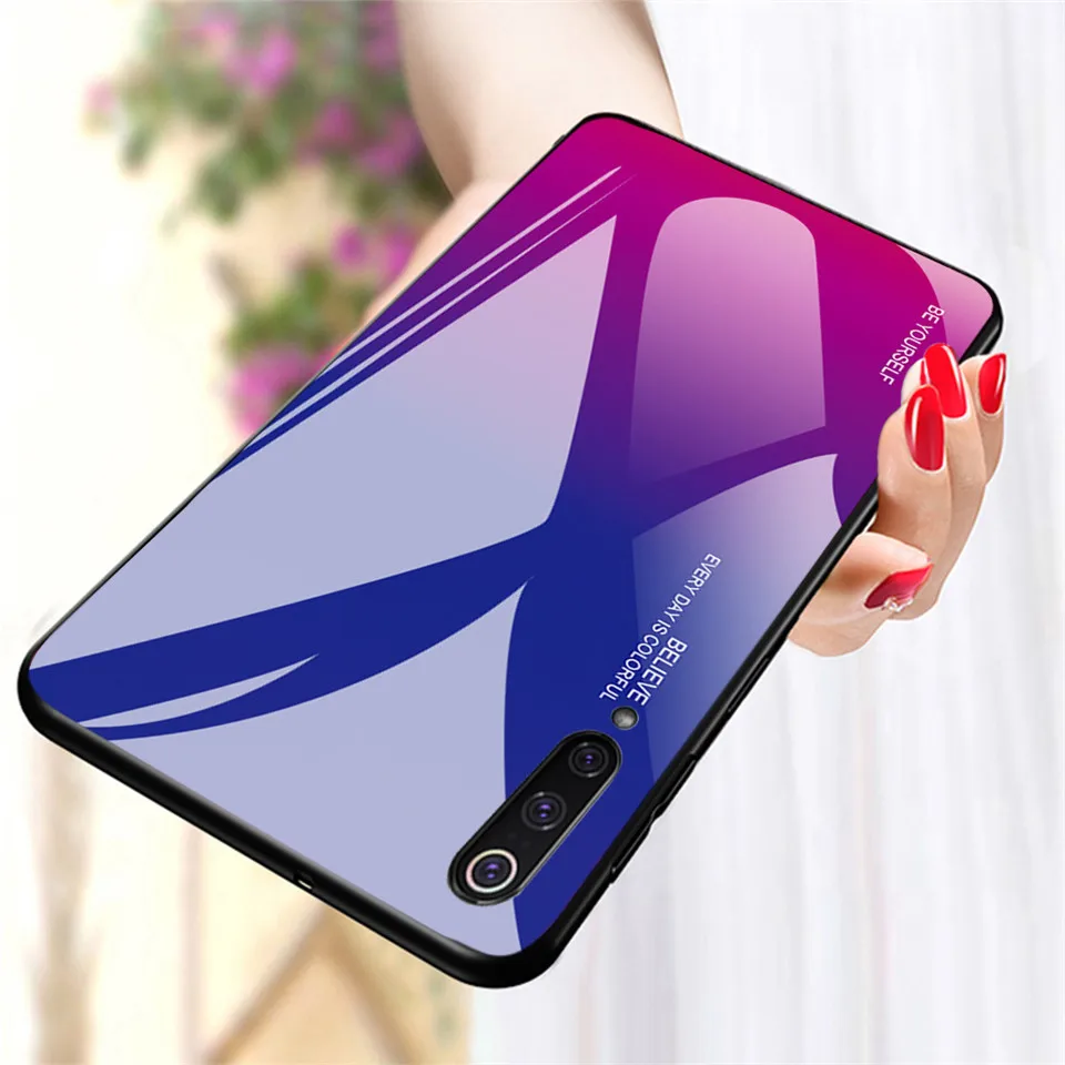 Градиентный чехол из закаленного стекла для Xiaomi Redmi Note 7 5 6 Pro 6A Mi 8 A2 Lite A1 Mi8 Mi6X Mi5X