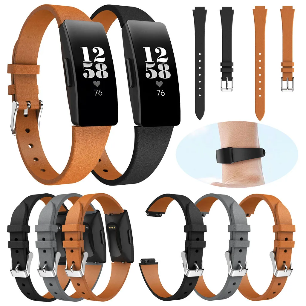 Роскошные кожаные ремешки Сменные аксессуары браслеты ремни для Fitbit Inspire/Inspire