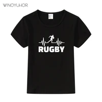 rugby heartbeat print baby boys t shirt for summer kids boys girls shot sleeve t shirts clothes cotton toddler tees tops