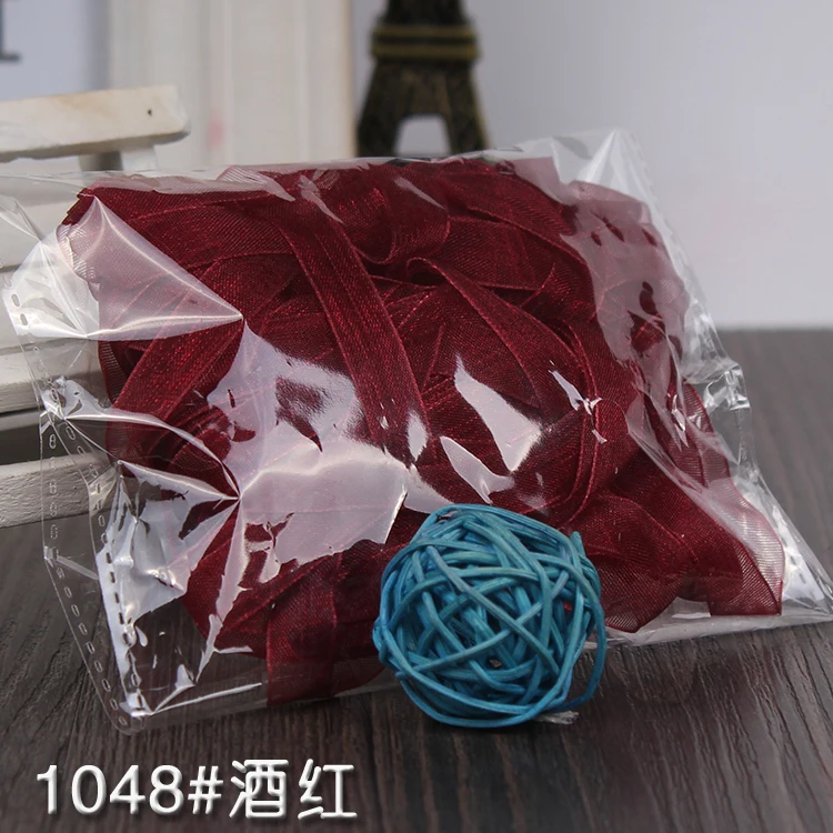 10 м/лот 1 см прозрачные шифоновые ленты из органзы DIY ручной работы товары для рукоделия подарочная упаковка украшения белые ленты - Цвет: Цвет красного вина