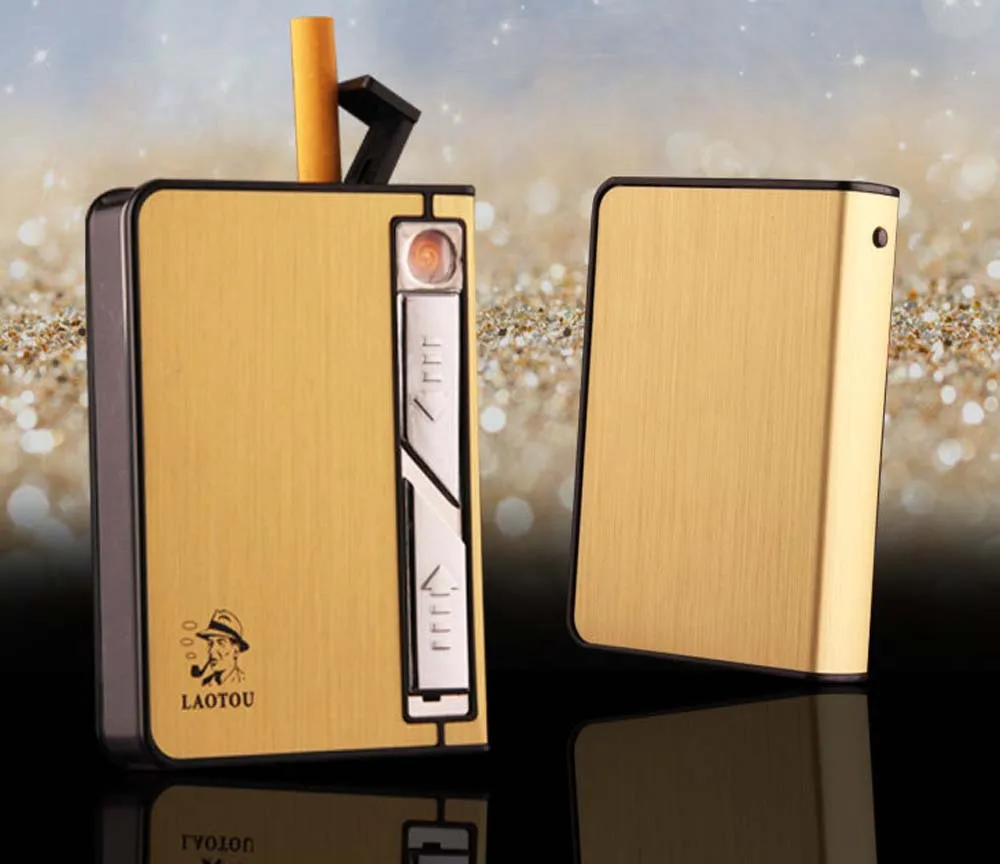 USB Зажигалка Портсигар для 10 сигарет пакет портсигар зажигалка|case for cigarette packs|case