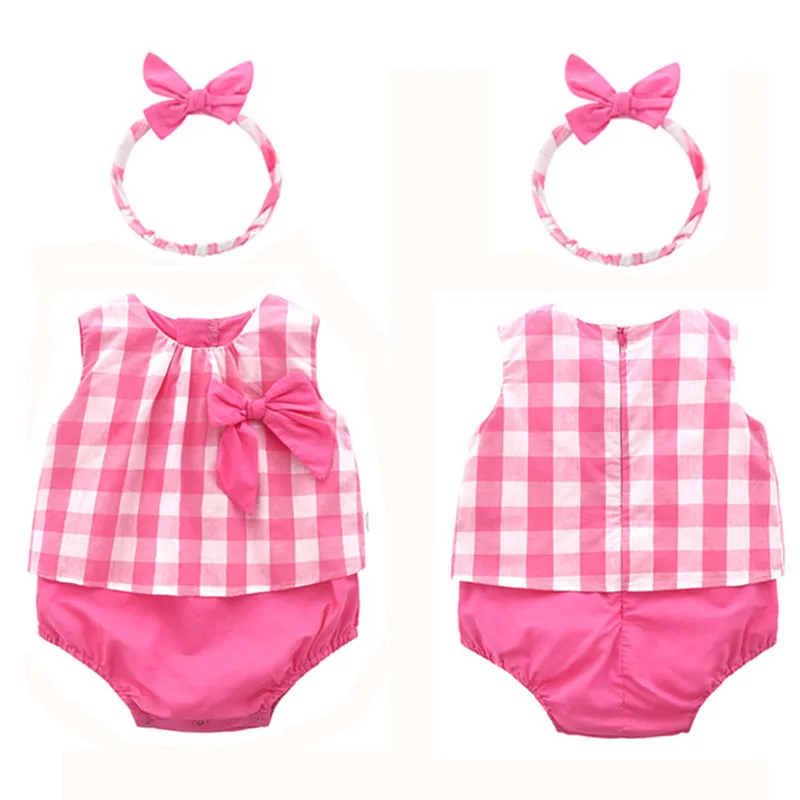 2019 Летний комбинезон из чистого хлопка для новорожденных девочек без рукавов с