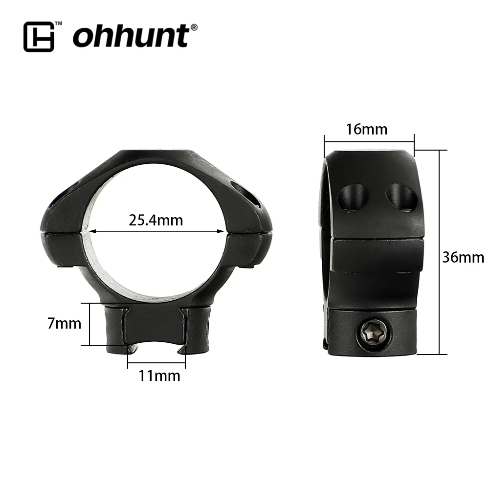 Ohhunt 25,4 мм или 30 мм Диаметр стали низкий средний высокий профиль 11 мм 3/8 ласточкин хвост. 22 Airgun Охотничья винтовка прицел кольца крепление - Цвет: 25.4mm Low Profile
