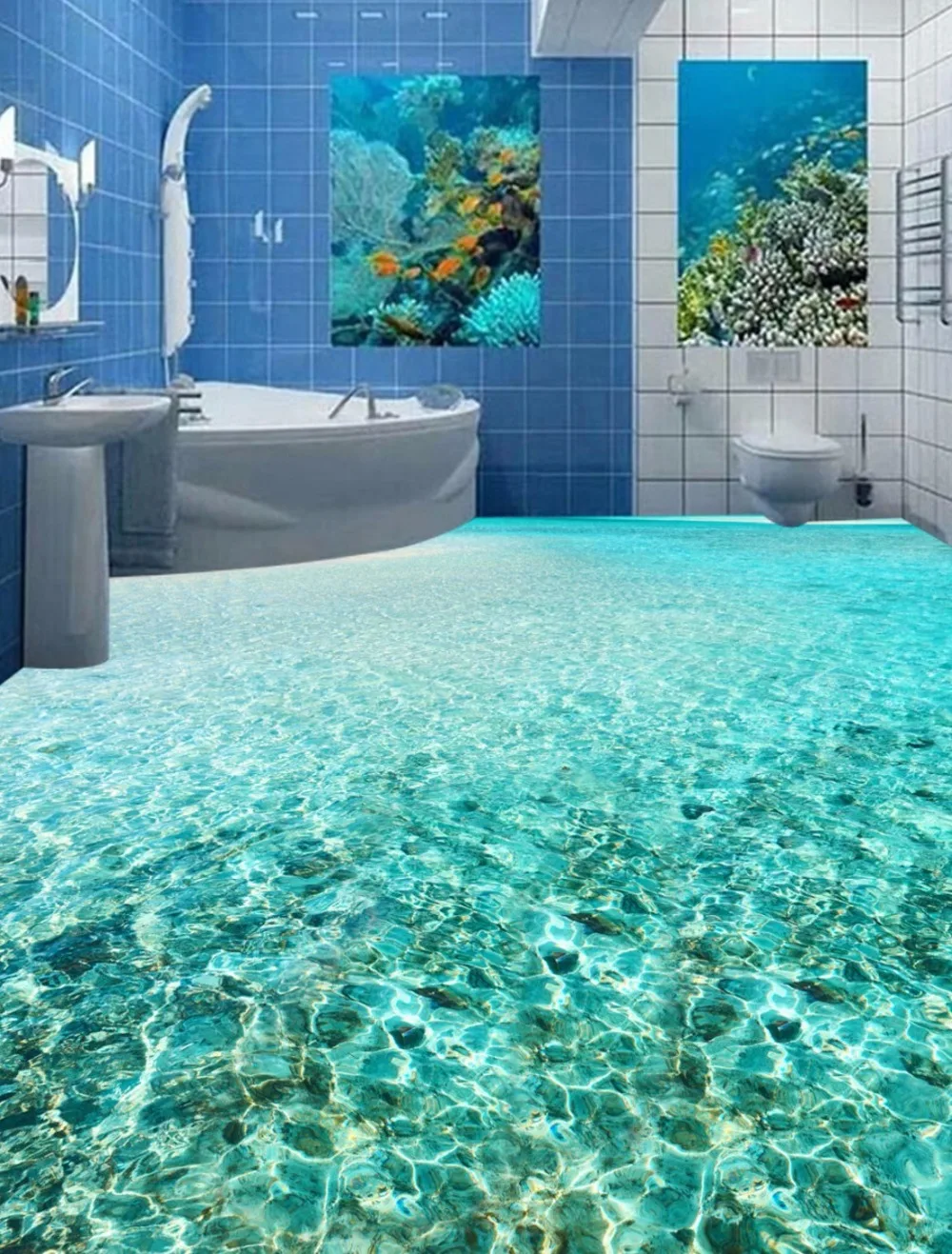 Индивидуальный паркет beibehang 3d Морская Вода рябь Гостиная Спальня украшение пола рисунок 3D Пол Трехмерная живопись