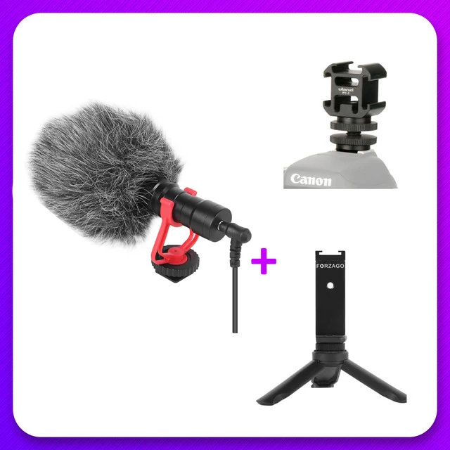 add mount n clip FORZAGO FM-1 видео микрофон для Zhiyun Smooth Q2 DSLR камер sony смартфон Osmo Карманный Vlogging Mic iPhone Android PK RODE - Цвет: add mount n clip