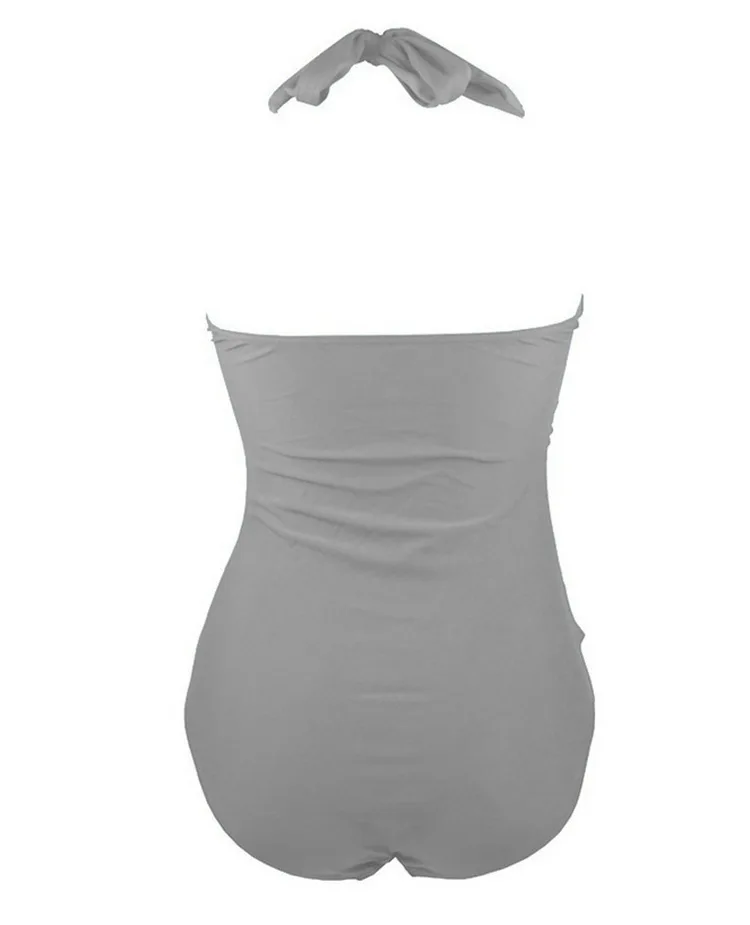 2018 цельный купальник женский винтажный купальный костюм сексуальный Холтер без