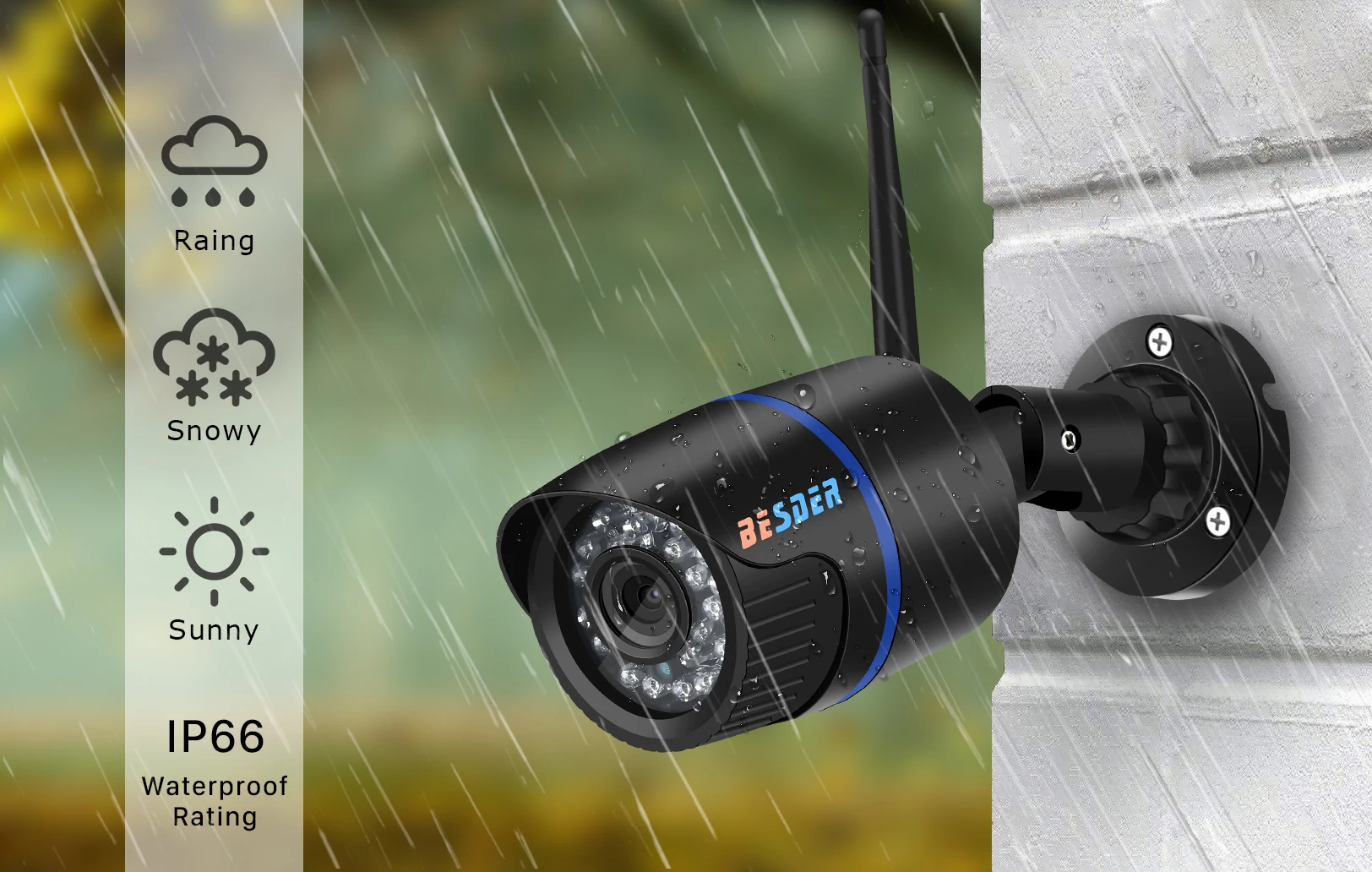 BESDER Yoosee Wi-Fi Ip CCTV Камера 720 P 960 1080 P Onvif P2P черного цвета, в виде Пули безопасности уличные Ip Камера Беспроводной Поддержка SD карты