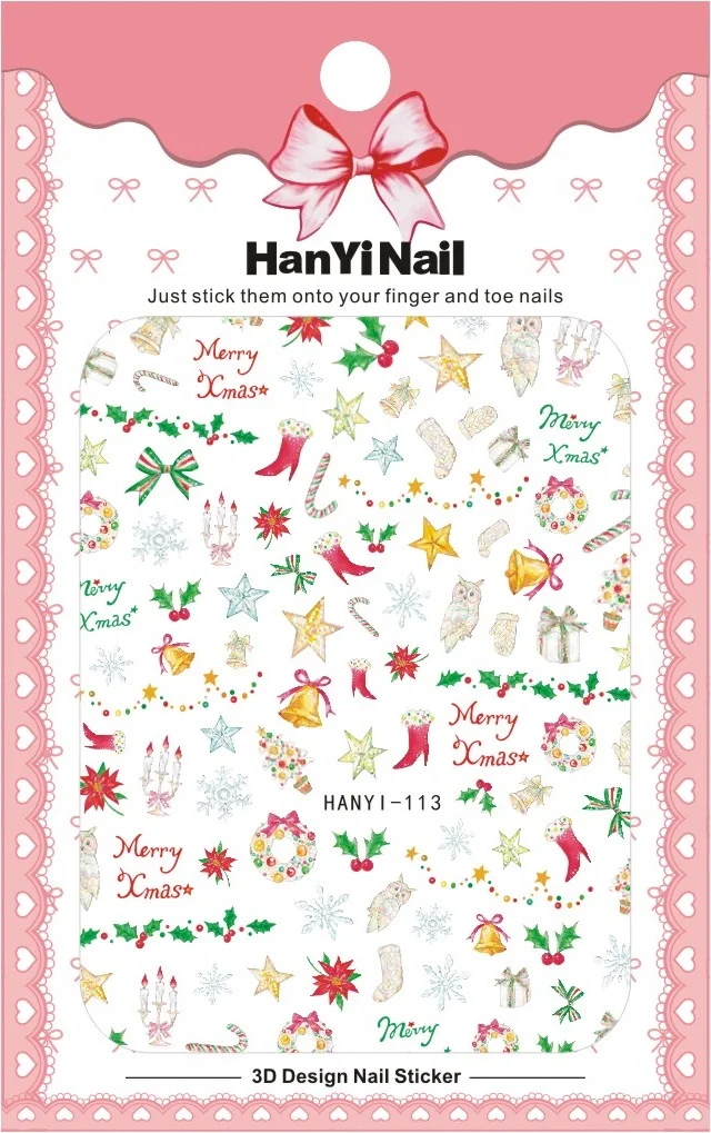 HANYI113 HanYiNail 104-134 Новинка Весна счастливый кот фантазия цветы ногти искусство стикер Harajuku обертки для ногтей наклейки Советы маникюрные наклейки - Цвет: HANYI113