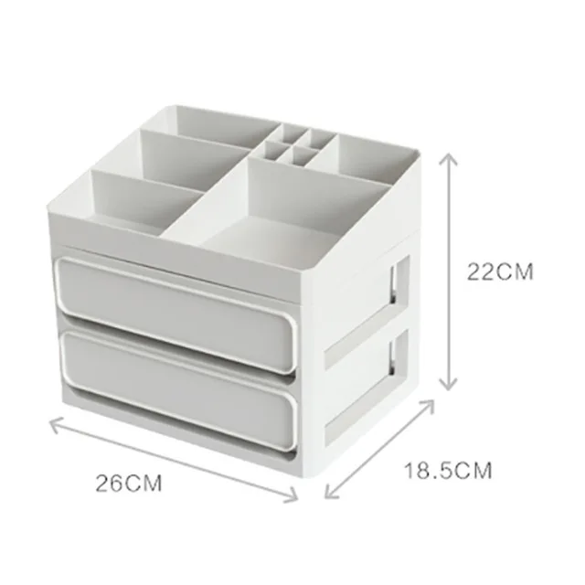 2 layer White WBBOOMING многослойный пластиковый ящик для хранения нижнего белья, ювелирный контейнер для дома, офиса, хранилище косметичка органайзер, коробки - Цвет: 2 layer White