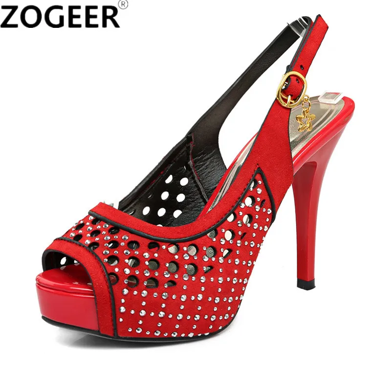 Новинка Женские босоножки Летние туфли Цвет черный красный с открытым носком на