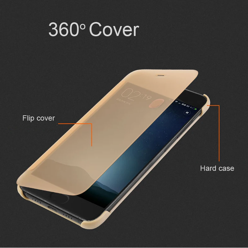 Кожаный чехол CAPSSICUM Mi6 для Xiaomi Mi 6 полупрозрачный флип с окошком экрана
