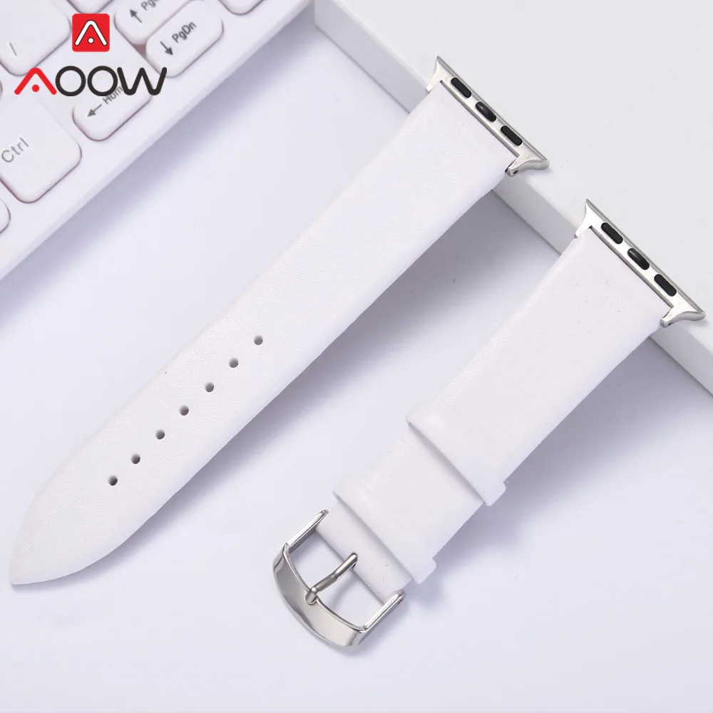 Ремешок из мягкой кожи для Apple Watch 38 мм 42 сменный Браслет мужских и женских часов