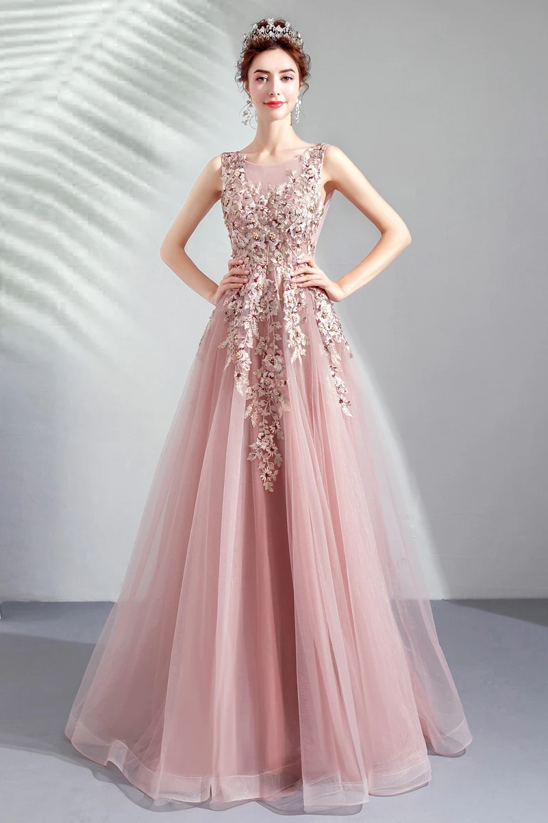 Sweet long sleeveless lady girl women princess bridesmaid banquet party dress gown | Свадьбы и торжества