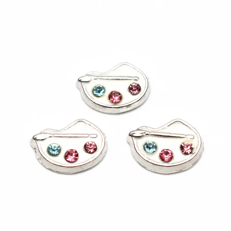 10 шт./лот металлическая Серебряная эмалированная палитра художника Хрустальные