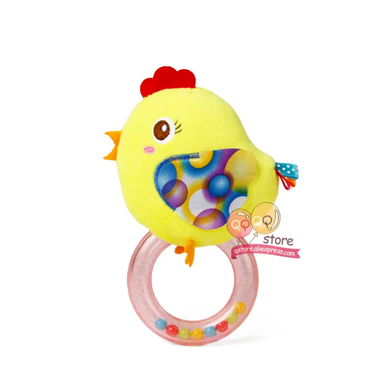 Chick Happy monkey милые плюшевые мягкие детские погремушки колокольчики новорожденного подарок звуковой сигнал игрушки для детей бусинка для маленьких детей; Размеры 0-12 месяцев - Цвет: Chick