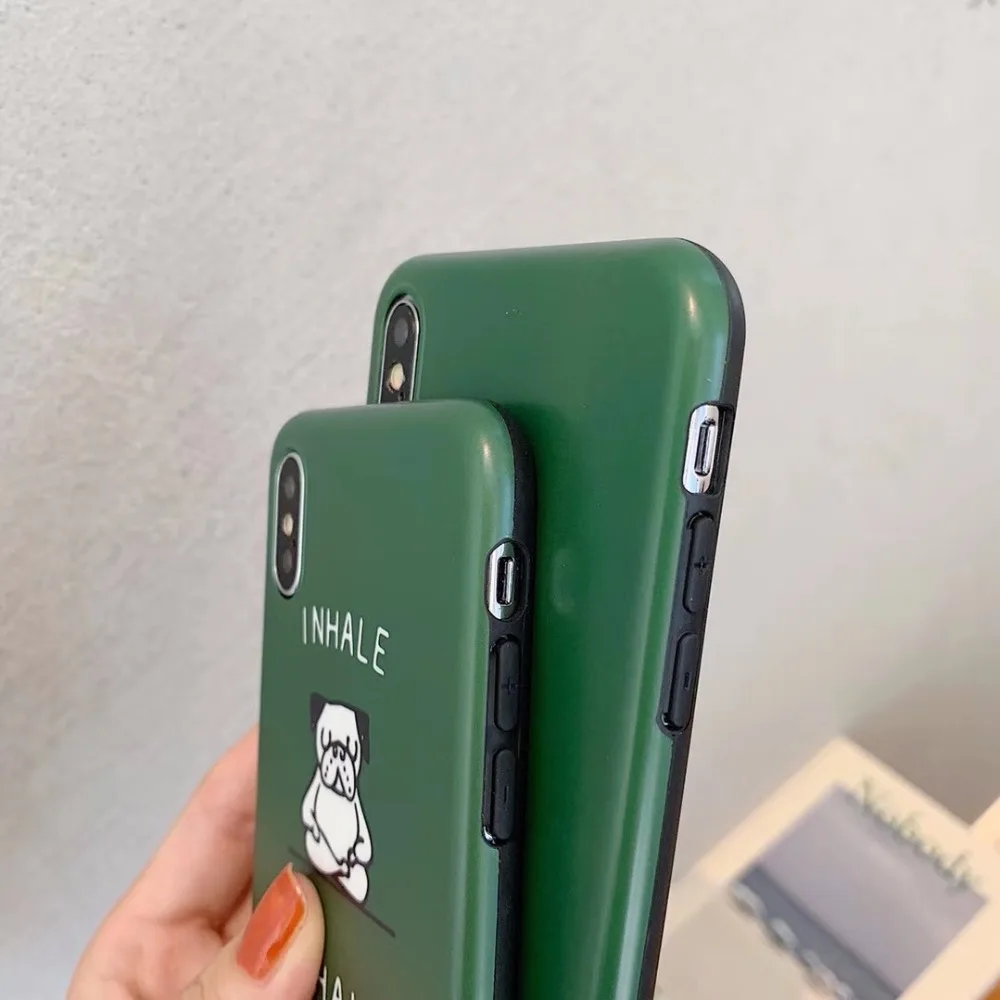 PGSD зеленый чехол для мобильного телефона с рисунком собаки из мультфильма iphone XS