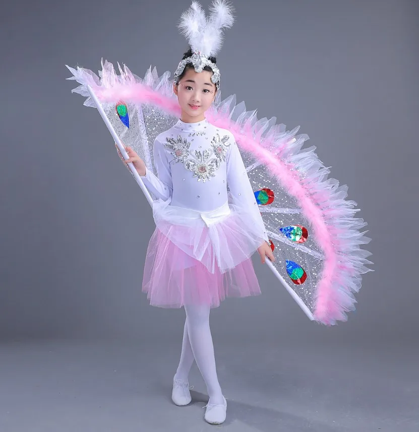Милое танцевальное платье для девочек с павлином детские костюмы выступлений