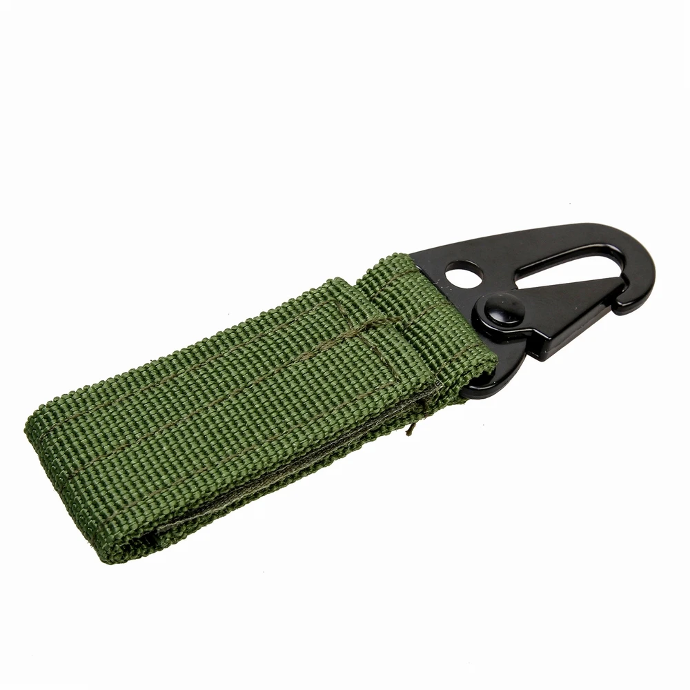 army green Нейлоновый карабин тактический Molle Climb аксессуар Пряжка высокая прочность брелок Крюк поясной ремень жилет рюкзак висячий Открытый Инструменты - Цвет: army green