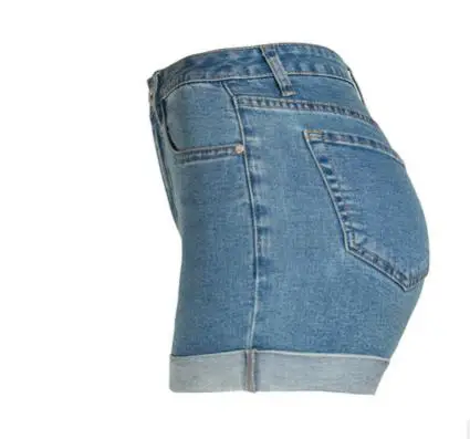 

S/3Xl Women Spring Summer Curling Slim Denim Short Sexy High Waist Stretchy Female Blue Jeans Short Plus Size Jeans Shorts K1019