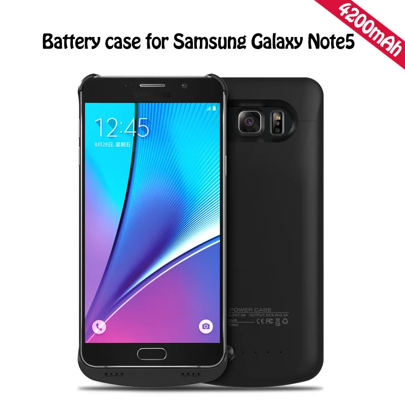Чехол для аккумулятора S6 Silm для samsung Galaxy Note 5, чехол для зарядного устройства для Galaxy S7 S6 Edge Plus, противоударный чехол для внешнего аккумулятора - Цвет: Note 5-Black