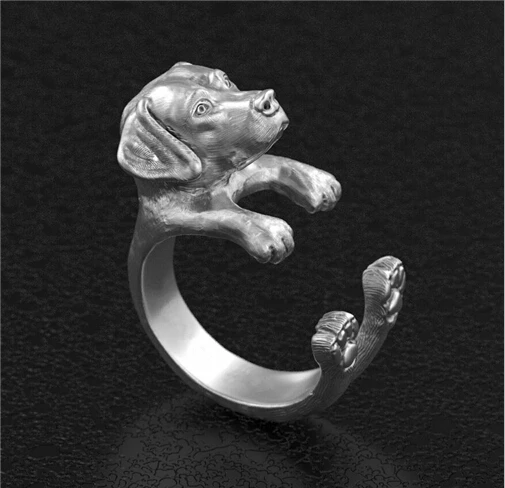 

Wholesale Unique Handmade Boho Chic Retro Labrador Retriever Ring Female and Male Pet Lovers Gift Idea-- 12pcs/lot