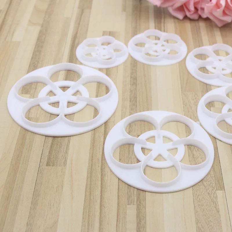 Форма для торта и печенья 6 шт. резак лепестков розы DIY Инструменты кухни помадка 9