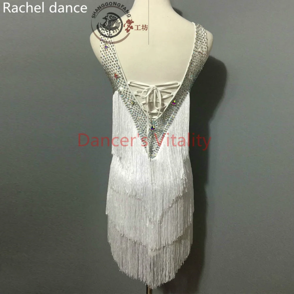 

Latin Dance Dress Adult 2017 New One Shoulder European Style Children Women Rumba Sumba Latin Tassel Dancing Skirt