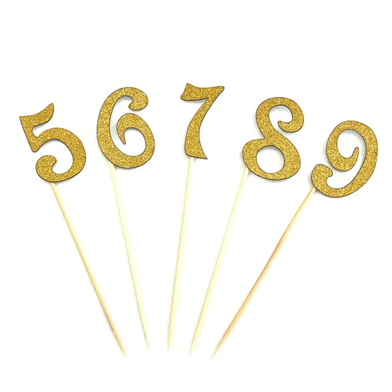 Акриловый Топпер с золотыми цифрами для детского дня рождения|Товары украшения