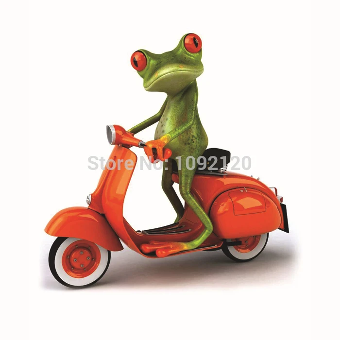 Ручная работа абстрактная настенная живопись современное вождение лягушка