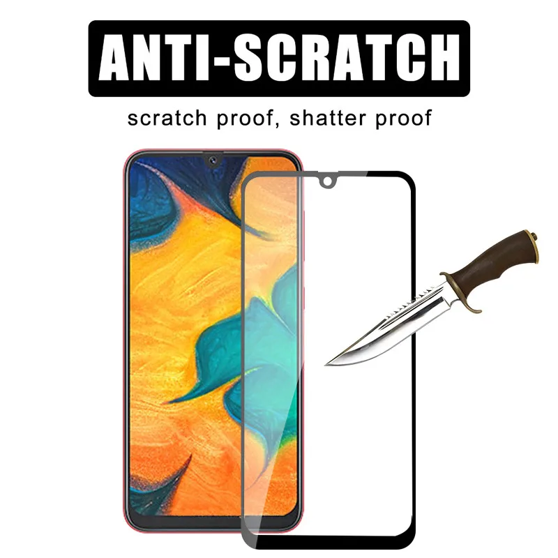 Закаленное стекло для Samsung A50 защитная пленка с полным покрытием A30 A40 Sumsung A 30