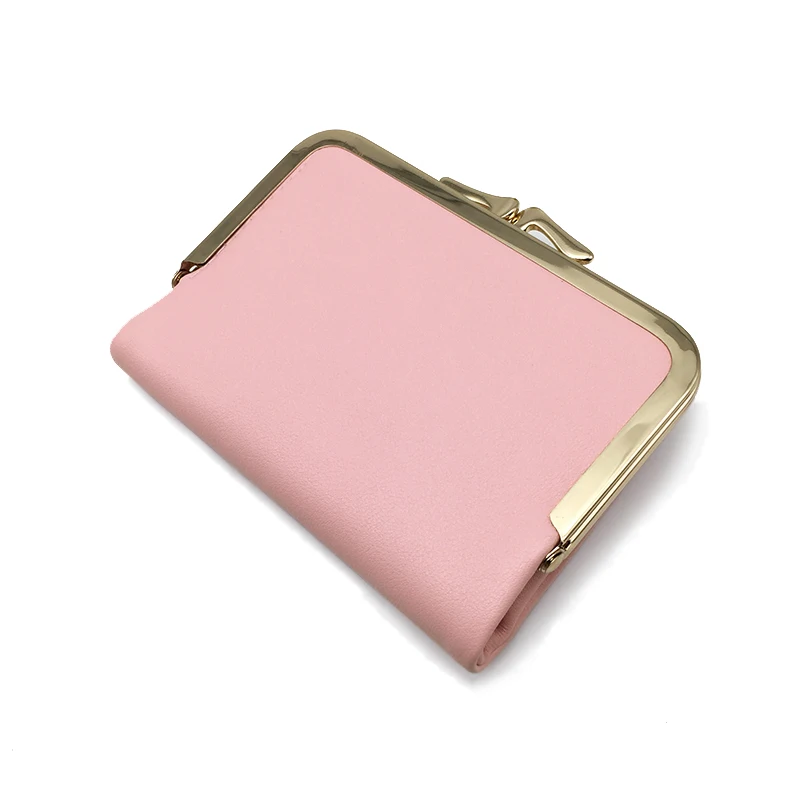 Женский кошелек модный короткий высокое качество 3 однотонных карамельных цвета