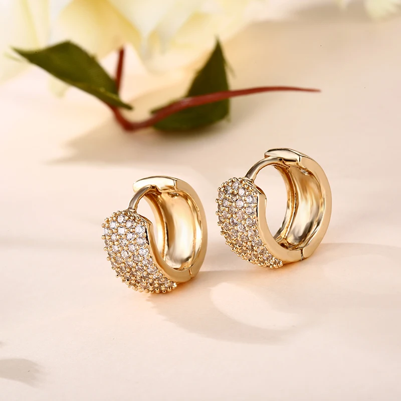 Серьги кольца CARSINEL ER0564 женские брендовые ювелирные украшения золотого цвета с