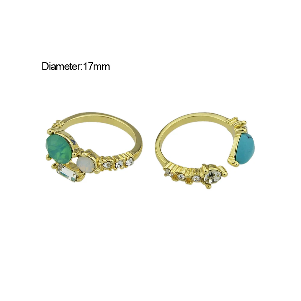 Feelshine 2 предмета/партия богемный Стиль золото Цвет со стразами синий Бусины
