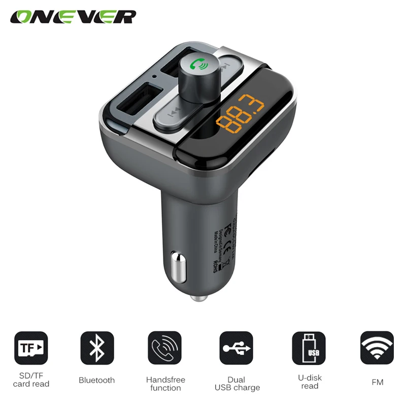 Автомобильный Bluetooth комплект Onever с FM трансмиттером и mp3 плеером 5 В 3 4 А|modulator car