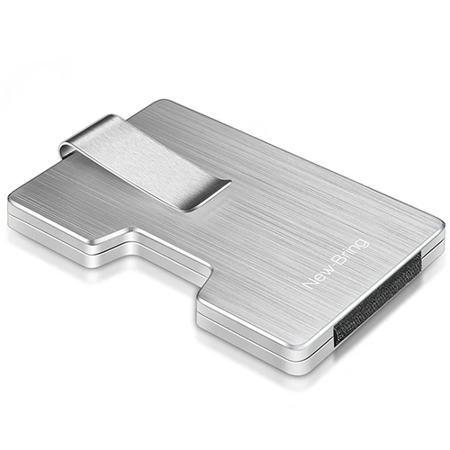 Белый NewBring держатель для карт из металла с RFID Блокировка Кошелек интеграционный дизайн женский и мужской кошелек для денег EDC - Цвет: Белый