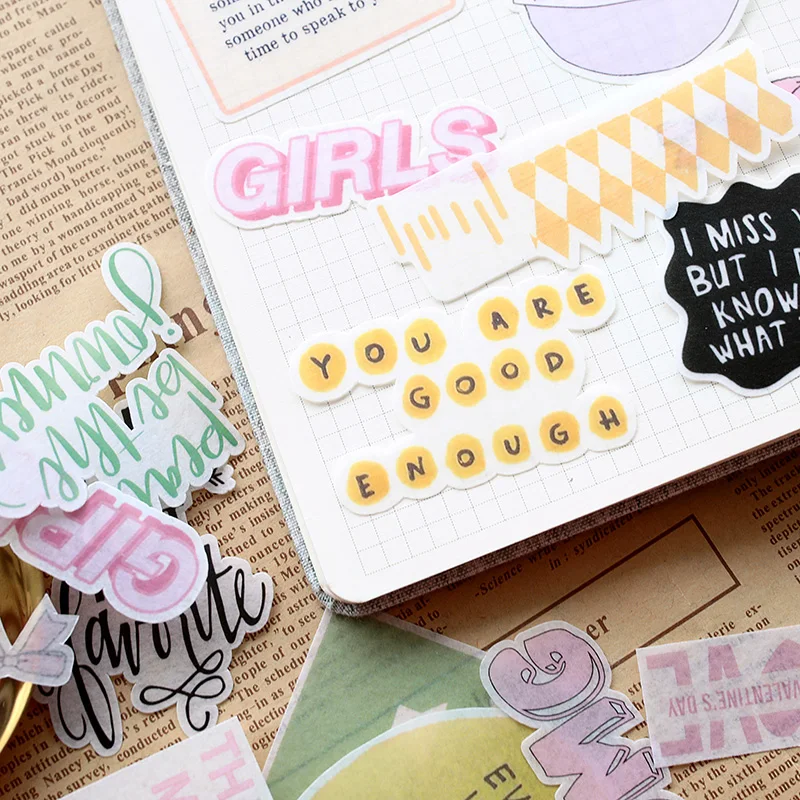 45 шт./пакет в винтажном стиле жизненные серии на клейкой основе бумажная наклейка