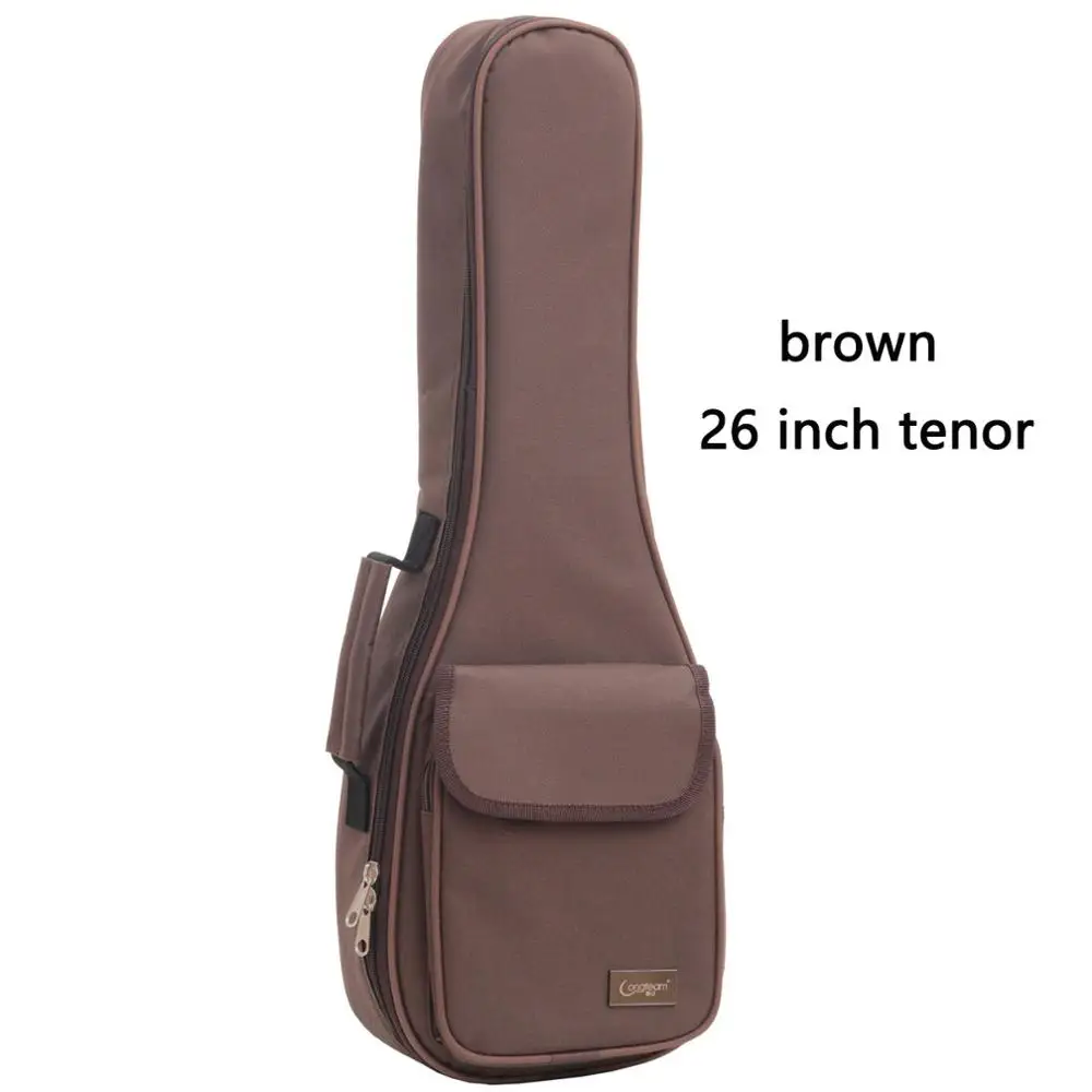 brown 26 tenor Утолщенный сопрано концертный тенор Гавайские гитары укулеле чехол сумка рюкзак сумка 15 мм 21 23 26 дюймов Ukelele мини аксессуары для гитары запчасти Gig - Цвет: brown 26 tenor