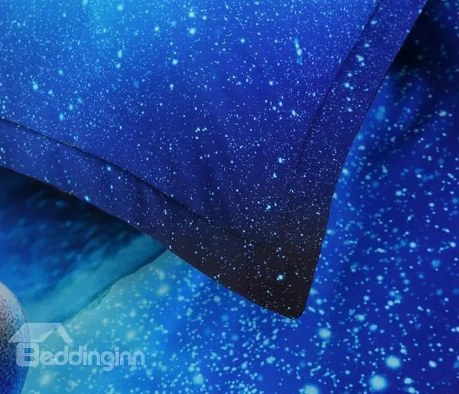 Красивая Земля 3D с принтом из 3 предметов полиэфирный пододеяльник