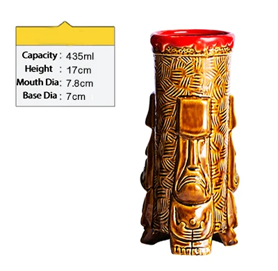 As pic shows Tiki кружки Коктейльные керамические Tiki стаканы-tiki бар профессиональные стаканы-Гавайские вечерние стаканы - Цвет: As pic shows