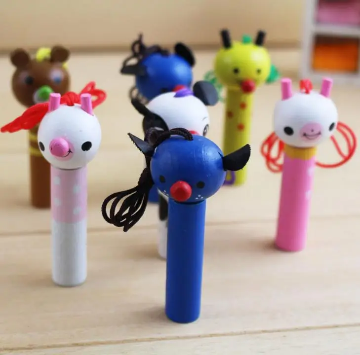 5 шт. Kawaii детский подарок на крестины милые животные Деревянный свисток для душа сувениры для дня рождения украшения для детей
