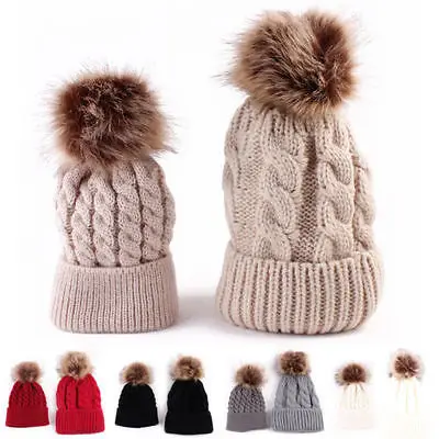 2 шт. детские шапки с меховым помпоном | Детская одежда и обувь